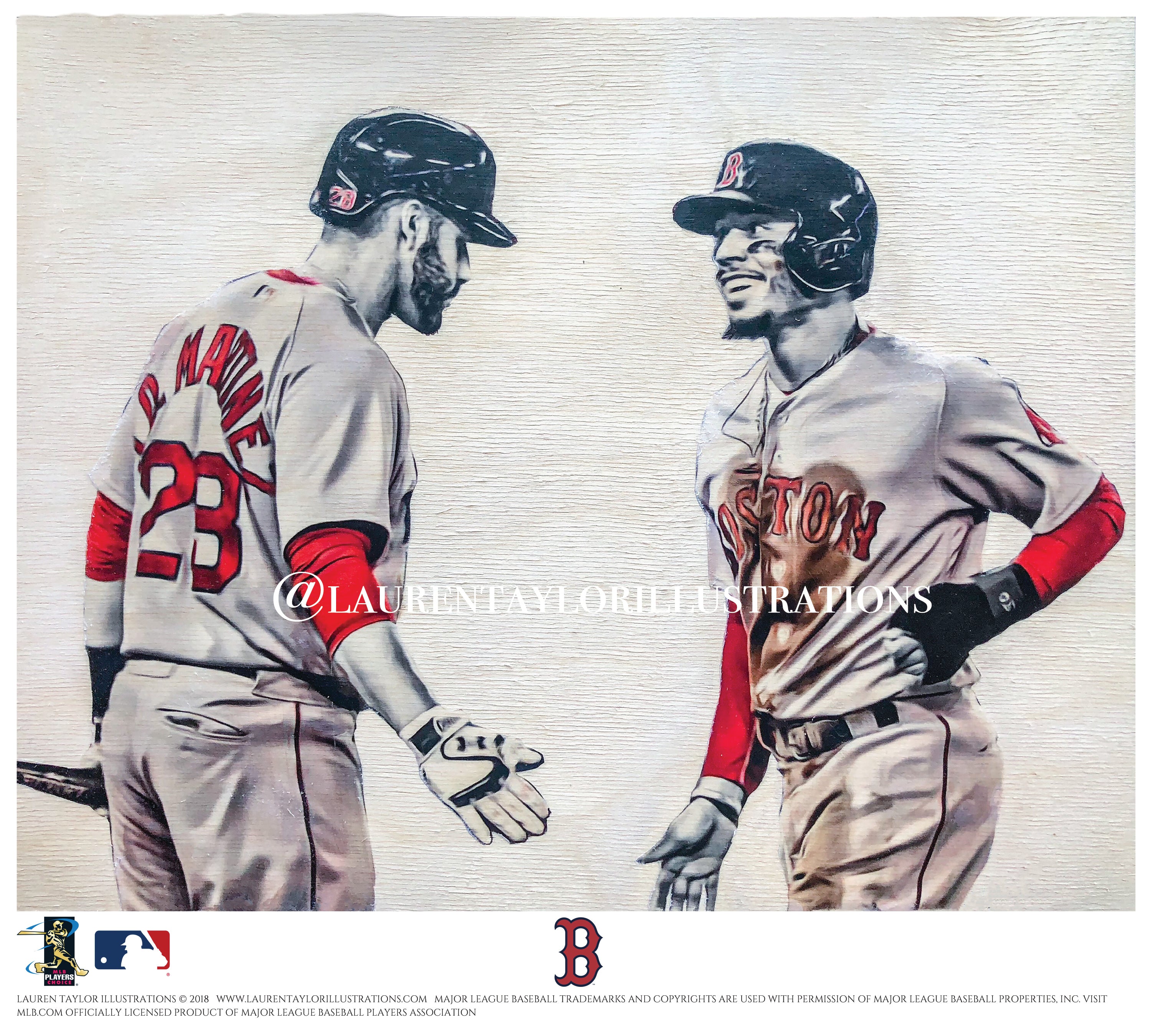 "JD and Mookie" - Officially Licensed MLB Print - Limited Release