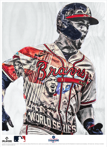 "Super Rosario" (Eddie Rosario) Atlanta Braves 2021 World Series Champions - Officially Licensed MLB Print - Limited Release /500