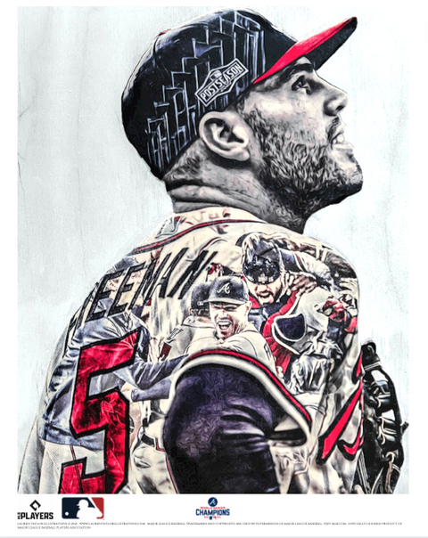 "MVFree" (Freddie Freeman) Atlanta Braves 2021 World Series Champions - Officially Licensed MLB Print - Limited Release /500