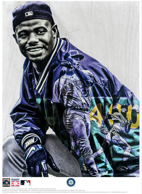 "Kid Griffey" (Ken Griffey Jr.) Seattle Mariners - Officially Licensed MLB Print - Limited Release /500