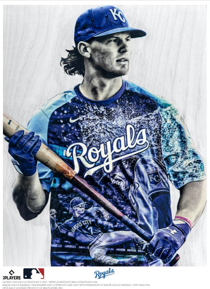 "B Witt" (Bobby Witt Jr.) Kansas City Royals - Officially Licensed MLB Print - Limited Release /500