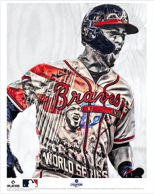 "Super Rosario" (Eddie Rosario) Atlanta Braves 2021 World Series Champions - Officially Licensed MLB Print - Limited Release /500