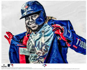 "Home Run Jacket" (Vladimir Guerrero Jr.) Toronto Blue Jays - Officially Licensed MLB Print - Limited Release /500
