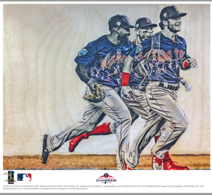 "World Series Trot" (Bradley Jr, Betts, Benintendi)  - Officially Licensed MLB Print