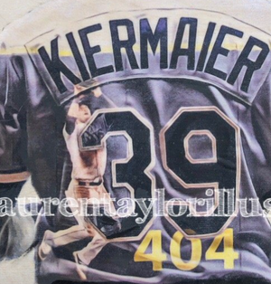 "Kiermaier" (Kevin Kiermaier) Tampa Bay Rays - 1/1 Original on Wood