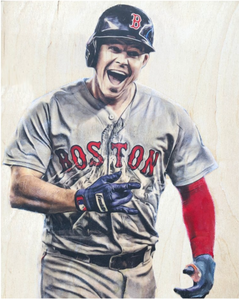 Brockstar (Brock Holt) Boston Red Sox - 1/1 Original on Wood