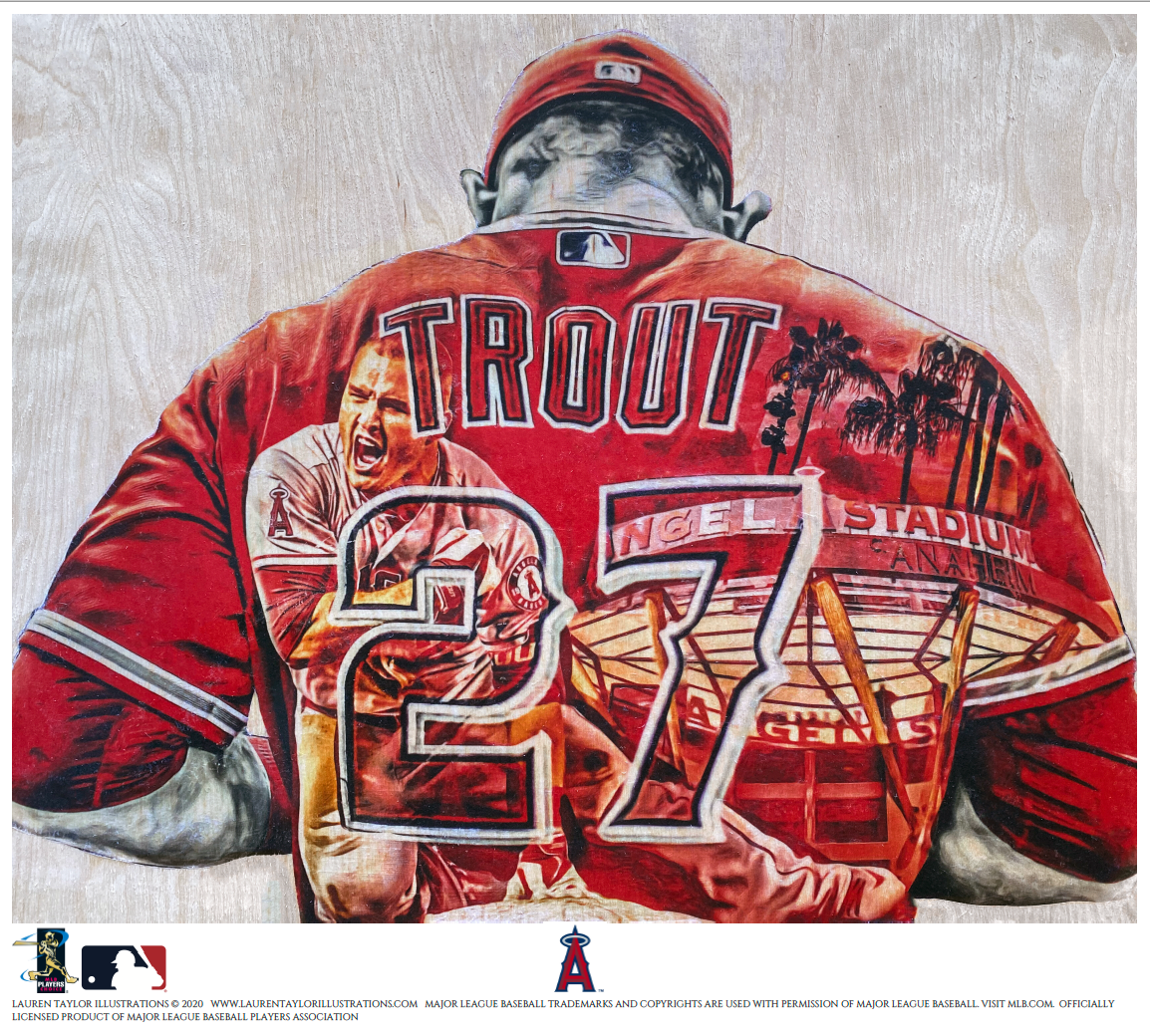 "The Millville Meteor" (Mike Trout) Los Angeles Angels - Officially Licensed MLB Print - Limited Release