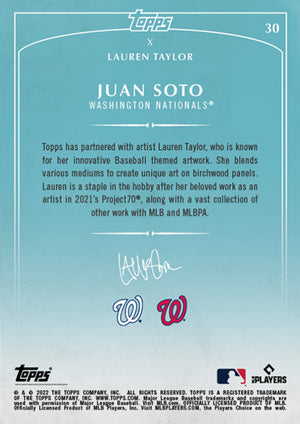 Lauren Taylor x Topps - Artist Autographed Juan Soto Base Card