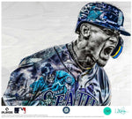 "J-Rod" (Julio Rodriguez) Seattle Mariners - Officially Licensed MLB Print - Limited Release TEAL ARTIST AUTO /50