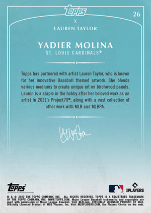 Lauren Taylor x Topps - Artist Autographed Yadier Molina Base Card