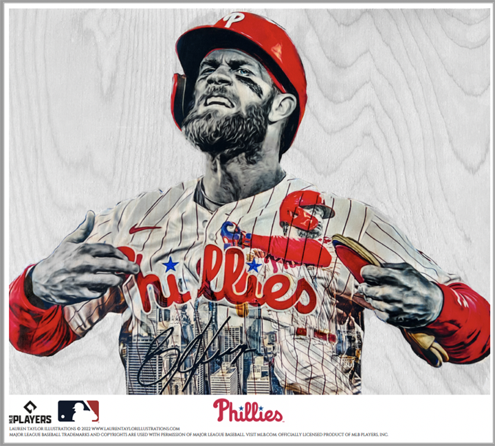 "Clutch" (Bryce Harper) Philadelphia Phillies - Officially Licensed MLB Print - Limited Release /500