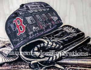 “#DirtyWater" (Boston Red Sox) 1/1 Original on Wood