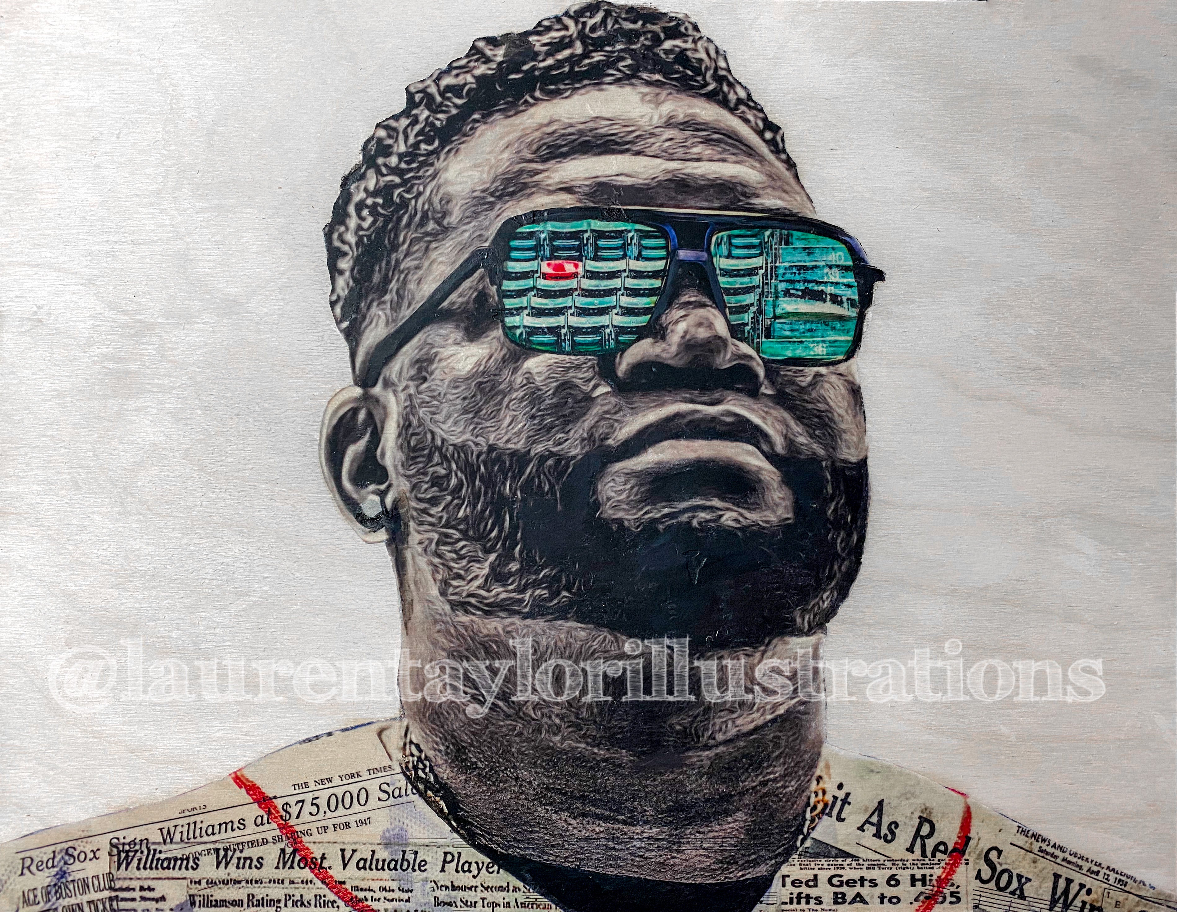 “Papi Part II” (David Ortiz) Boston Red Sox - 1/1 Original on Wood