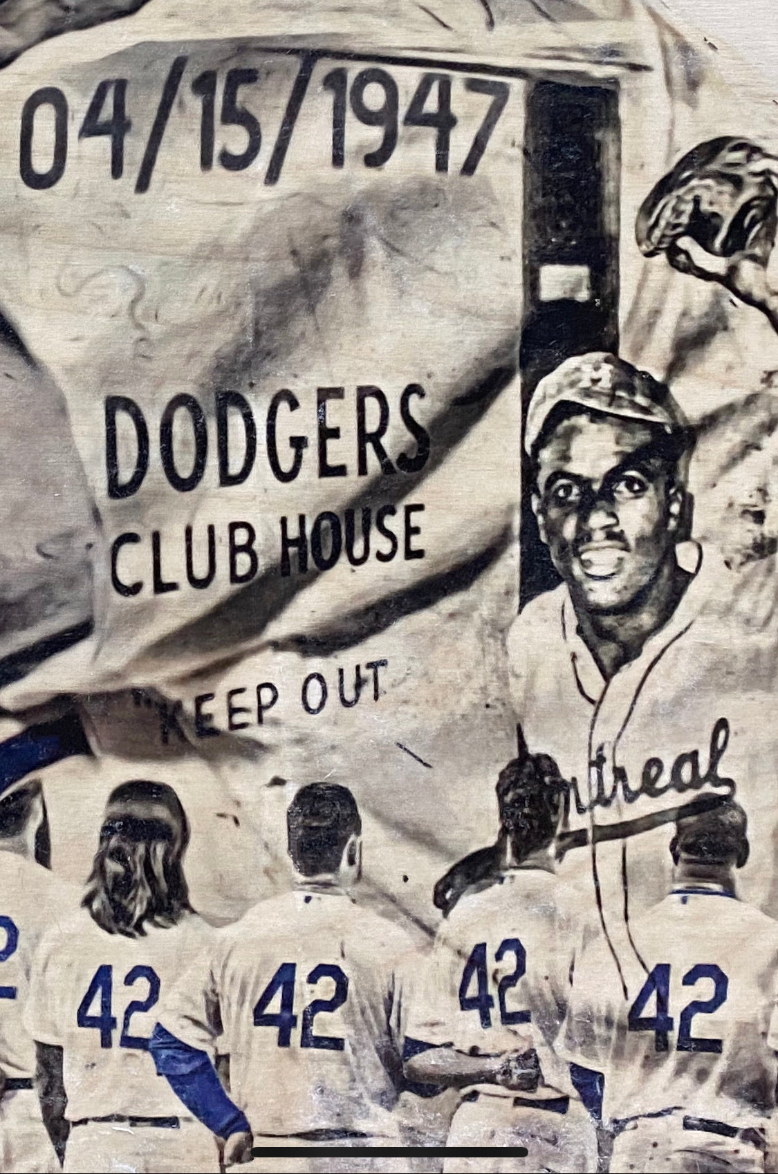 April 15 1947” (Jackie Robinson) Brooklyn Dodgers - 1/1 Original on b