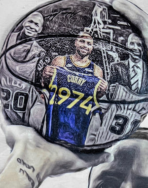 “King of the 3’s" (Steph Curry) - ORIGINAL on Birchwood