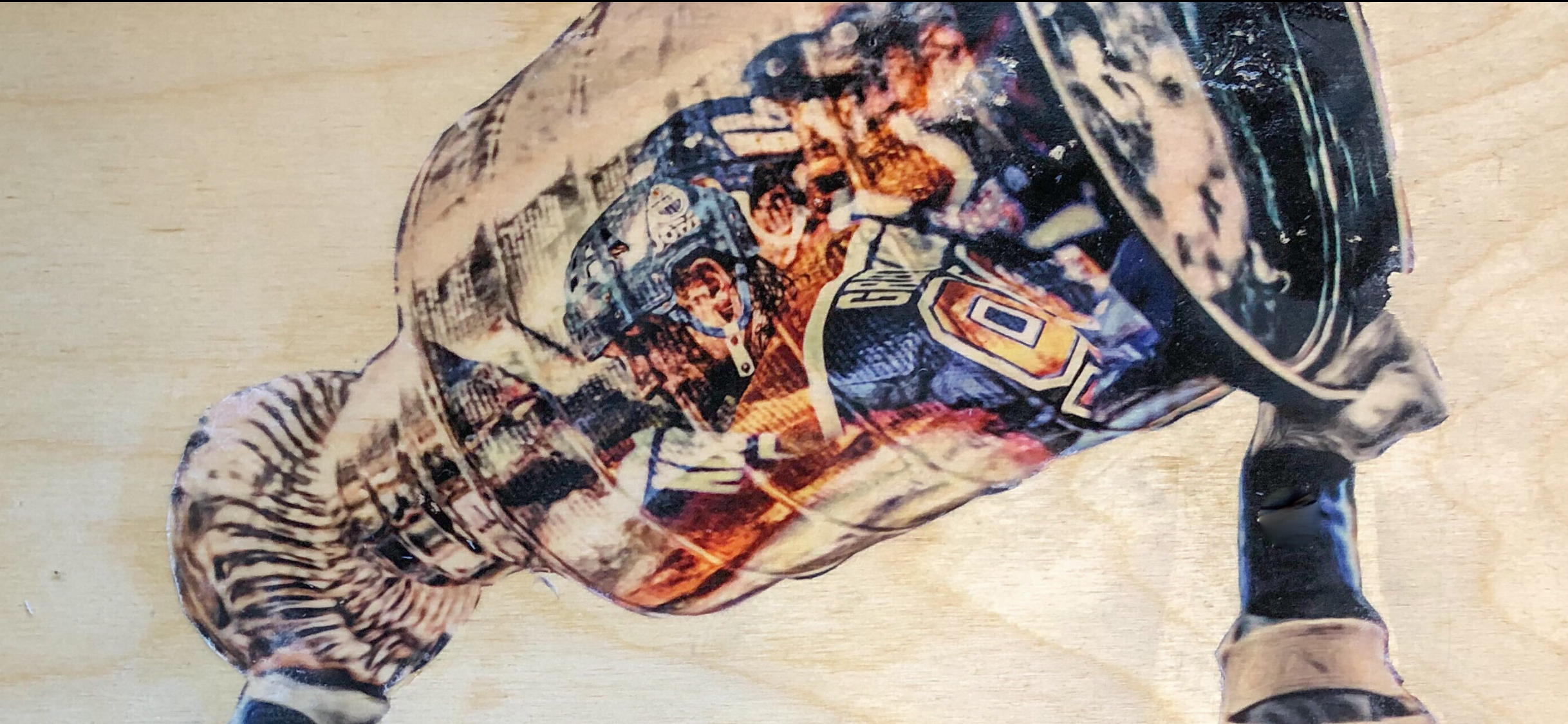 "Gretzky" Wayne Gretzky - Edmonton Oilers 1/1 Original on Wood